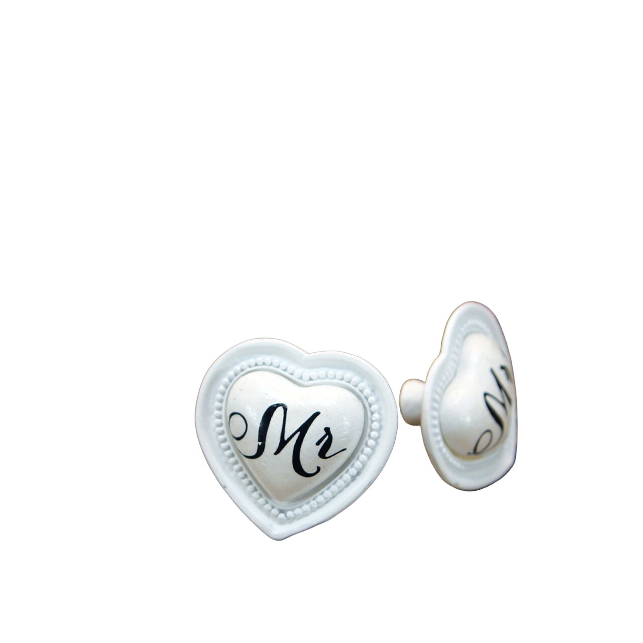 Creative Design 2.5" White and Purple Mr Glossy Finish Heart Shaped Knob Dresser Hardware